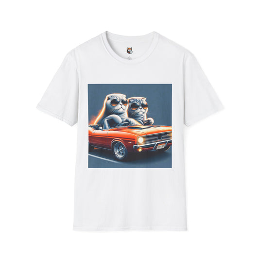 Scottish Fold Cat friends driving  T-Shirt