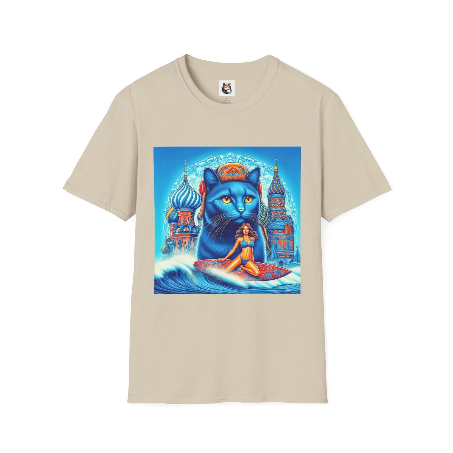 Russian Blue Cat egyptian goddess Softstyle T-Shirt