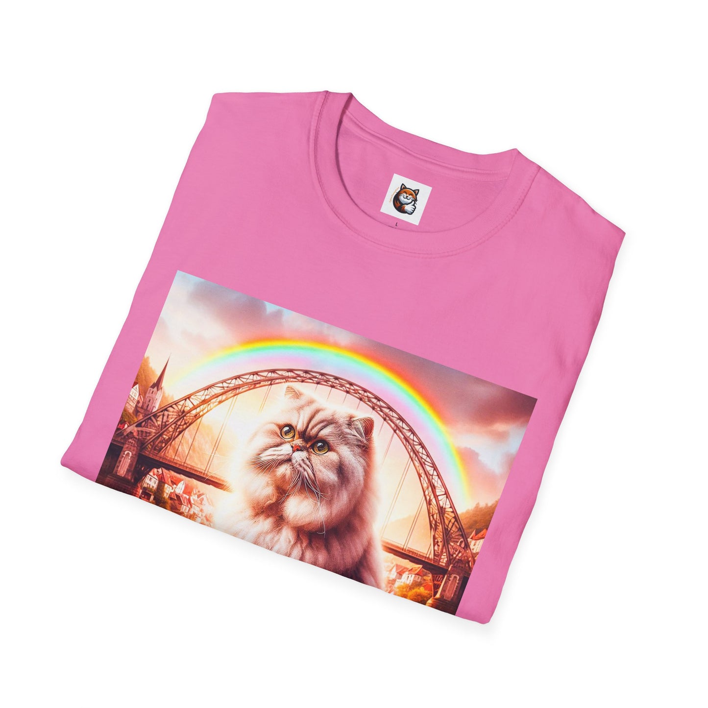 Selkirk Rex Cat T-Shirt rainbow bridge