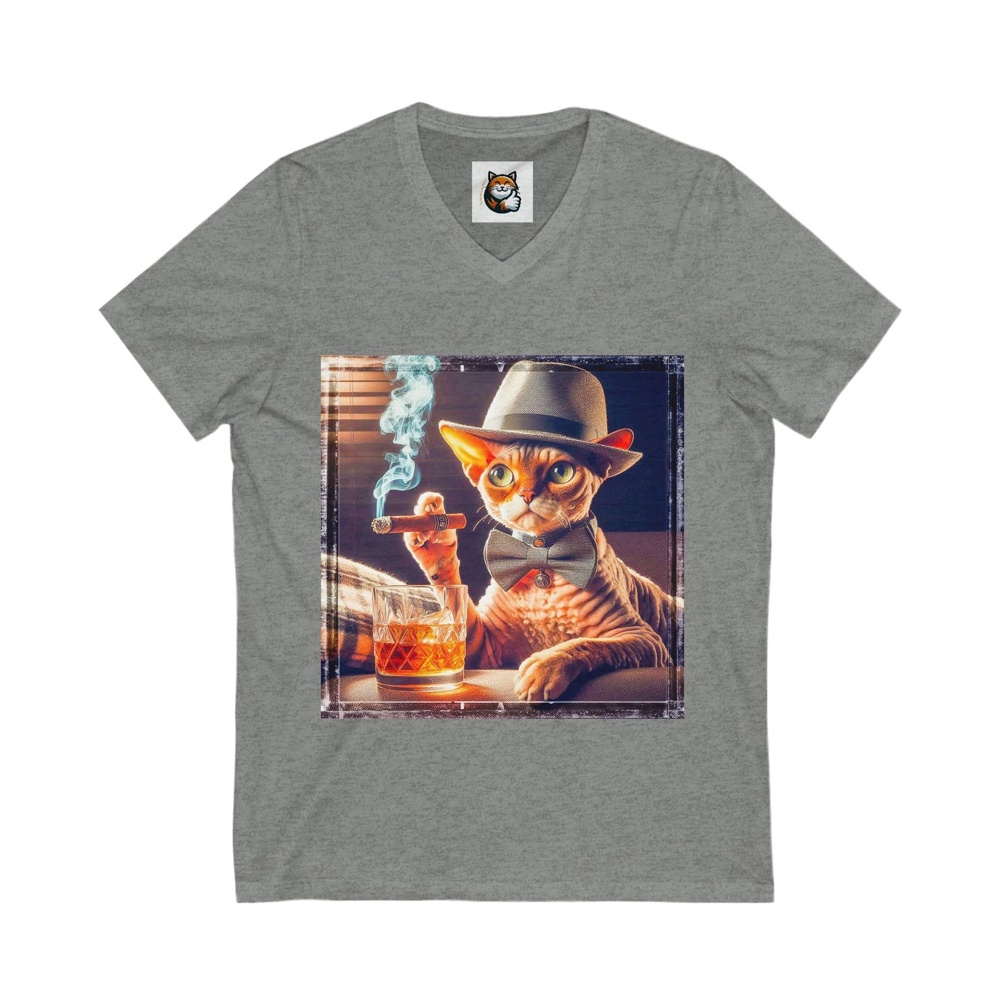 Devon Rex whiskey and cigars  Jersey Short Sleeve V-Neck Tee
