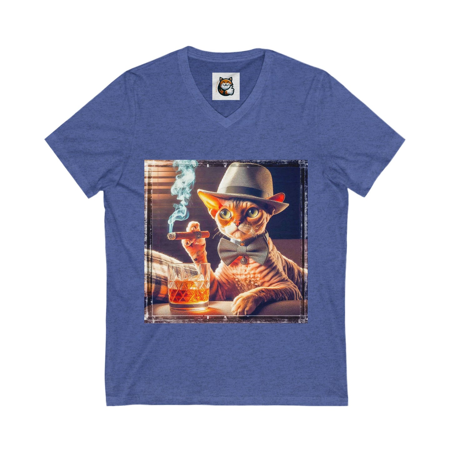 Devon Rex whiskey and cigars  Jersey Short Sleeve V-Neck Tee