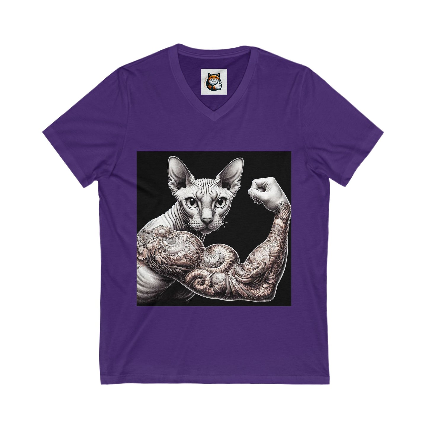 Cornish Rex Cat Unisex Jersey Short Sleeve V-Neck Tee