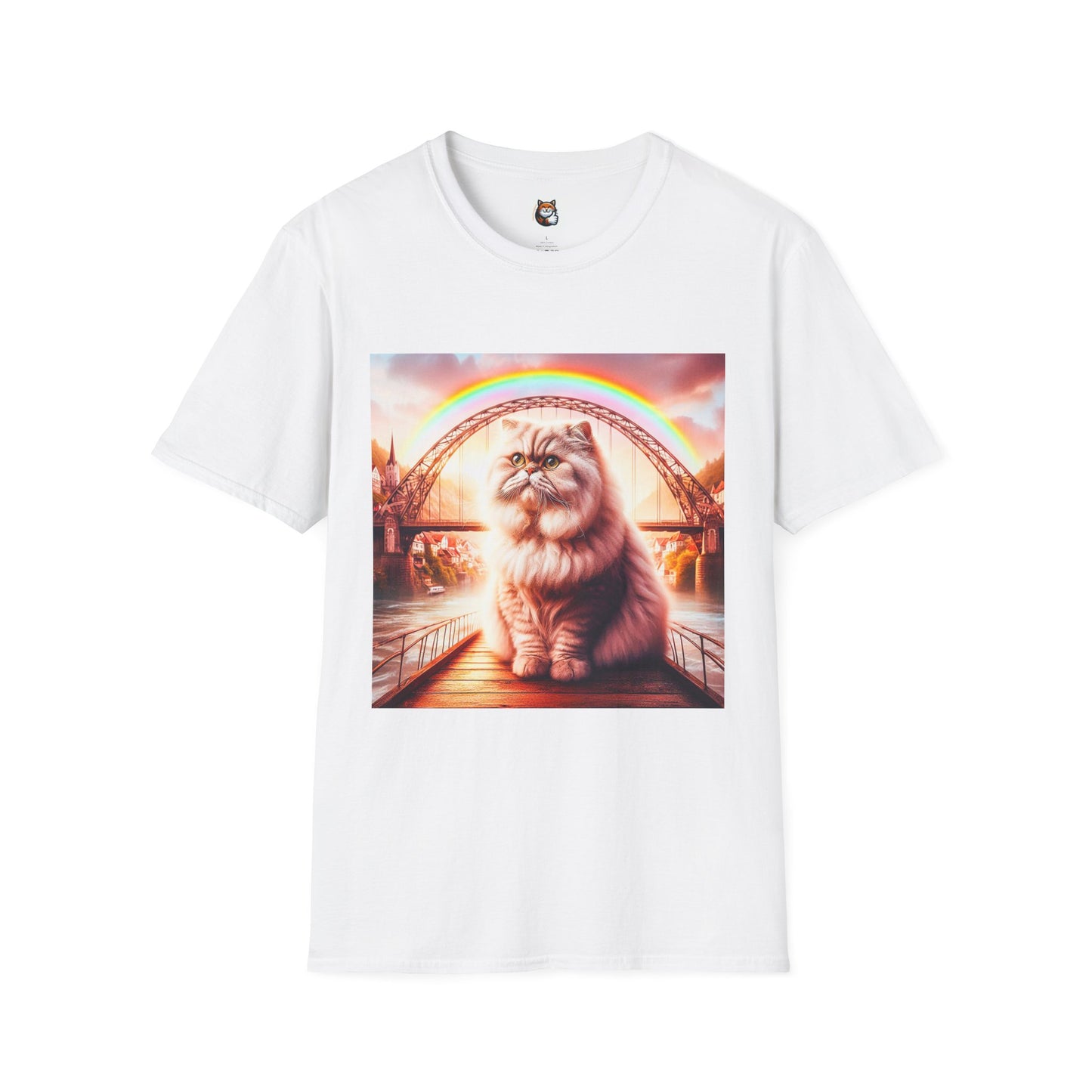 Selkirk Rex Cat T-Shirt rainbow bridge