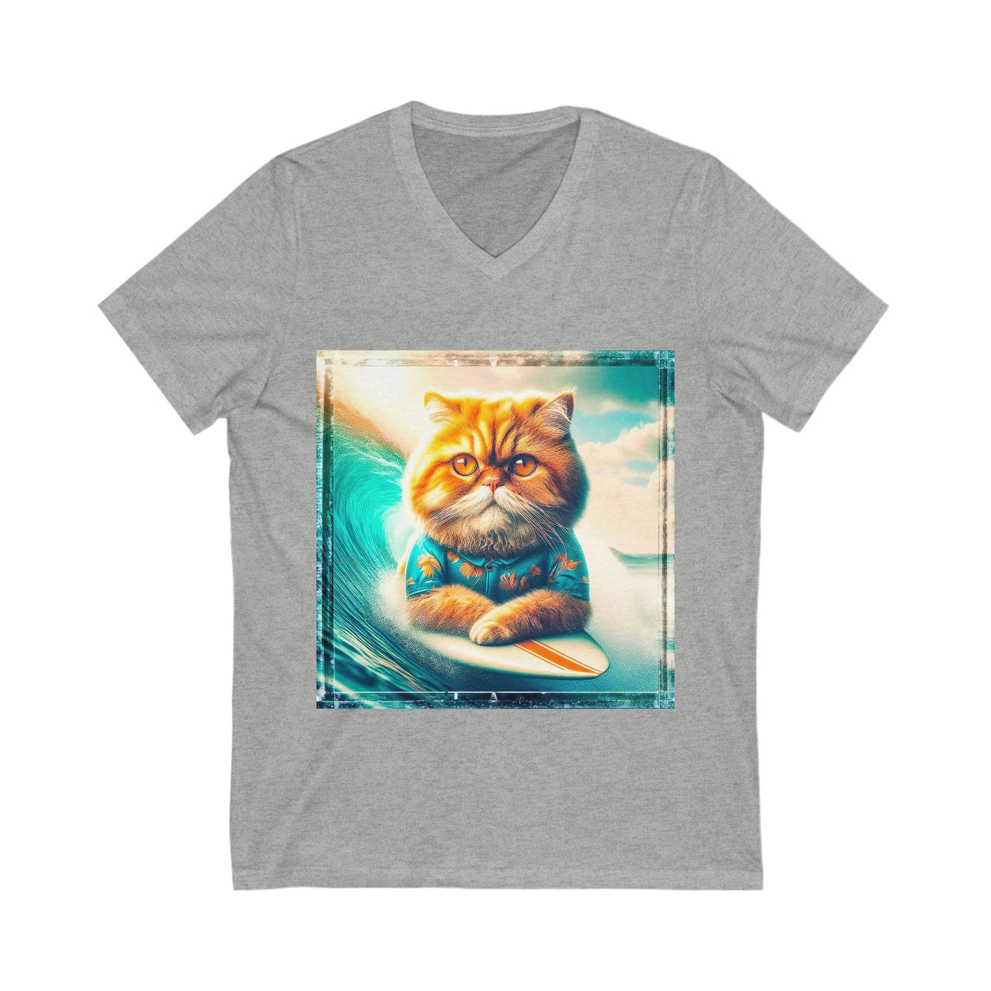 Persian Cat Unisex Jersey Short Sleeve V-Neck Tee