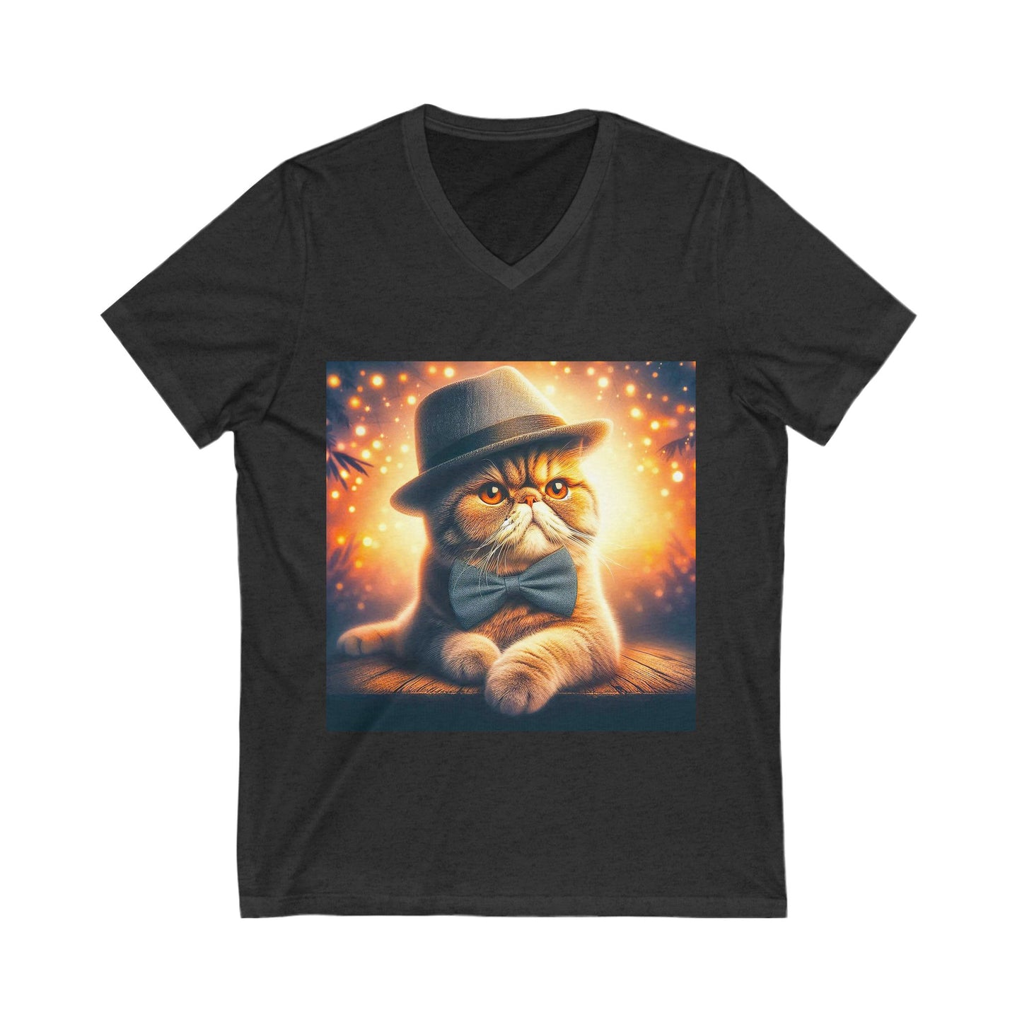 Exotic Shorthair Cat Unisex Jersey Short Sleeve V-Neck Tee
