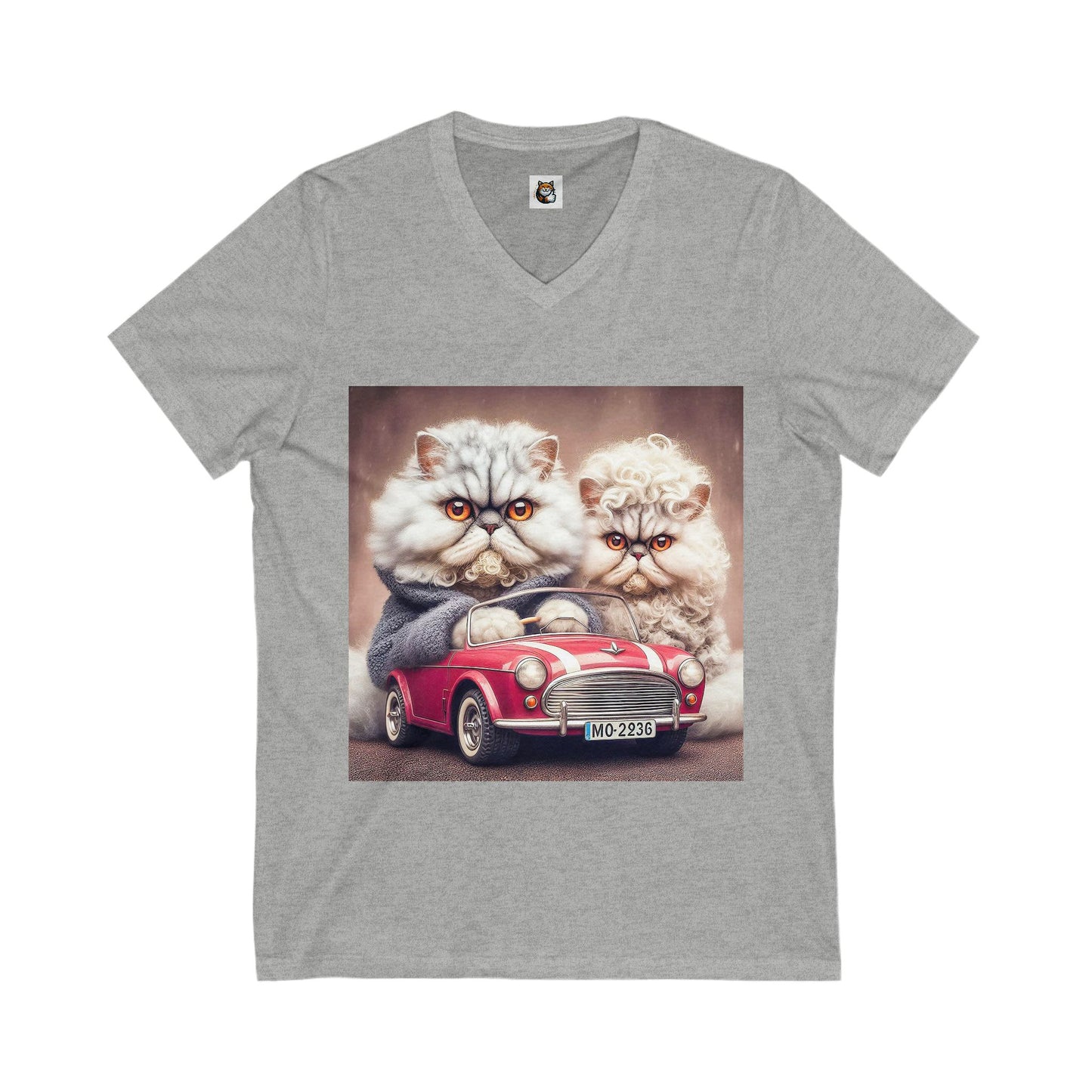 Selkirk Rex V-Neck angry couple