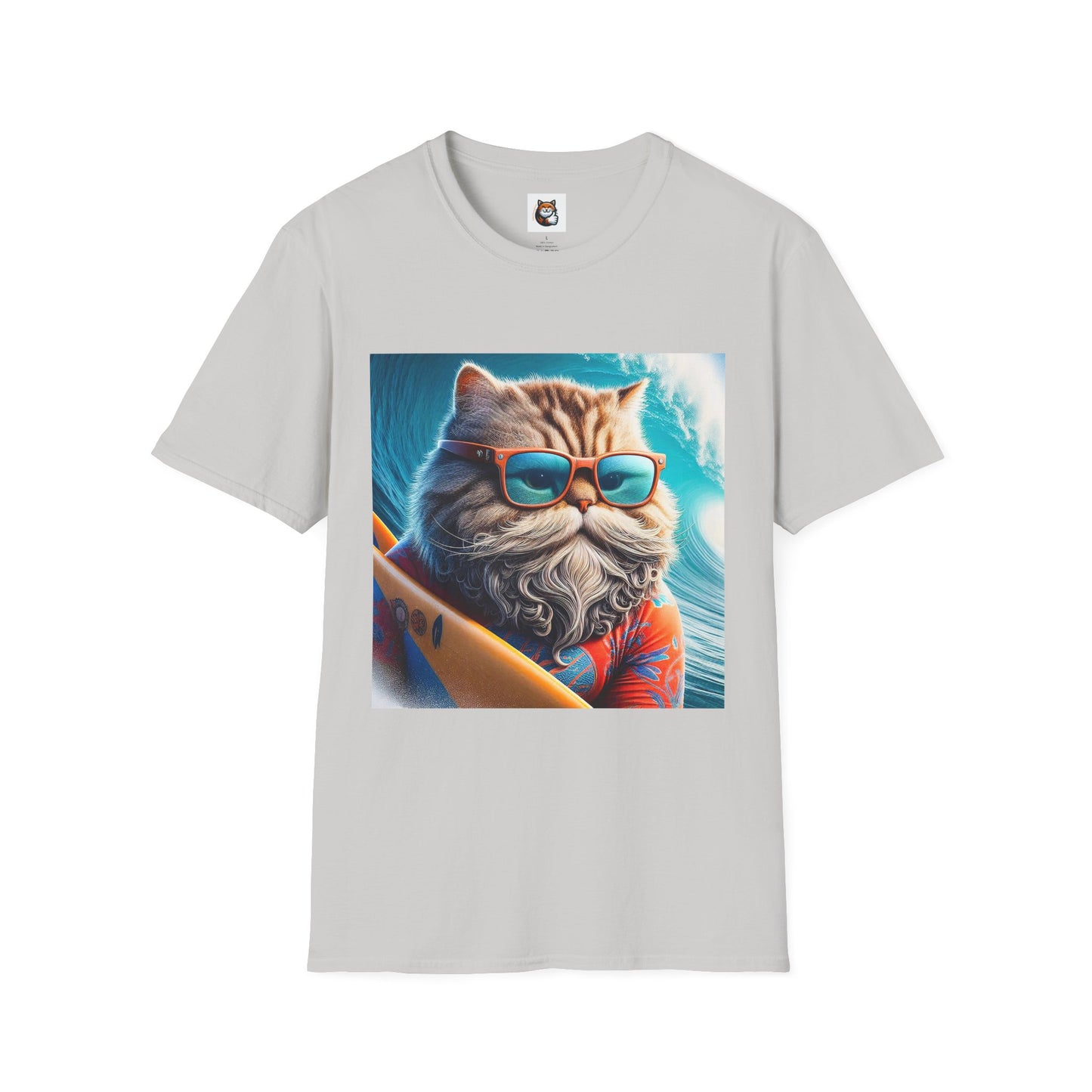 Selkirk Rex Cat T-Shirt old guy surfer