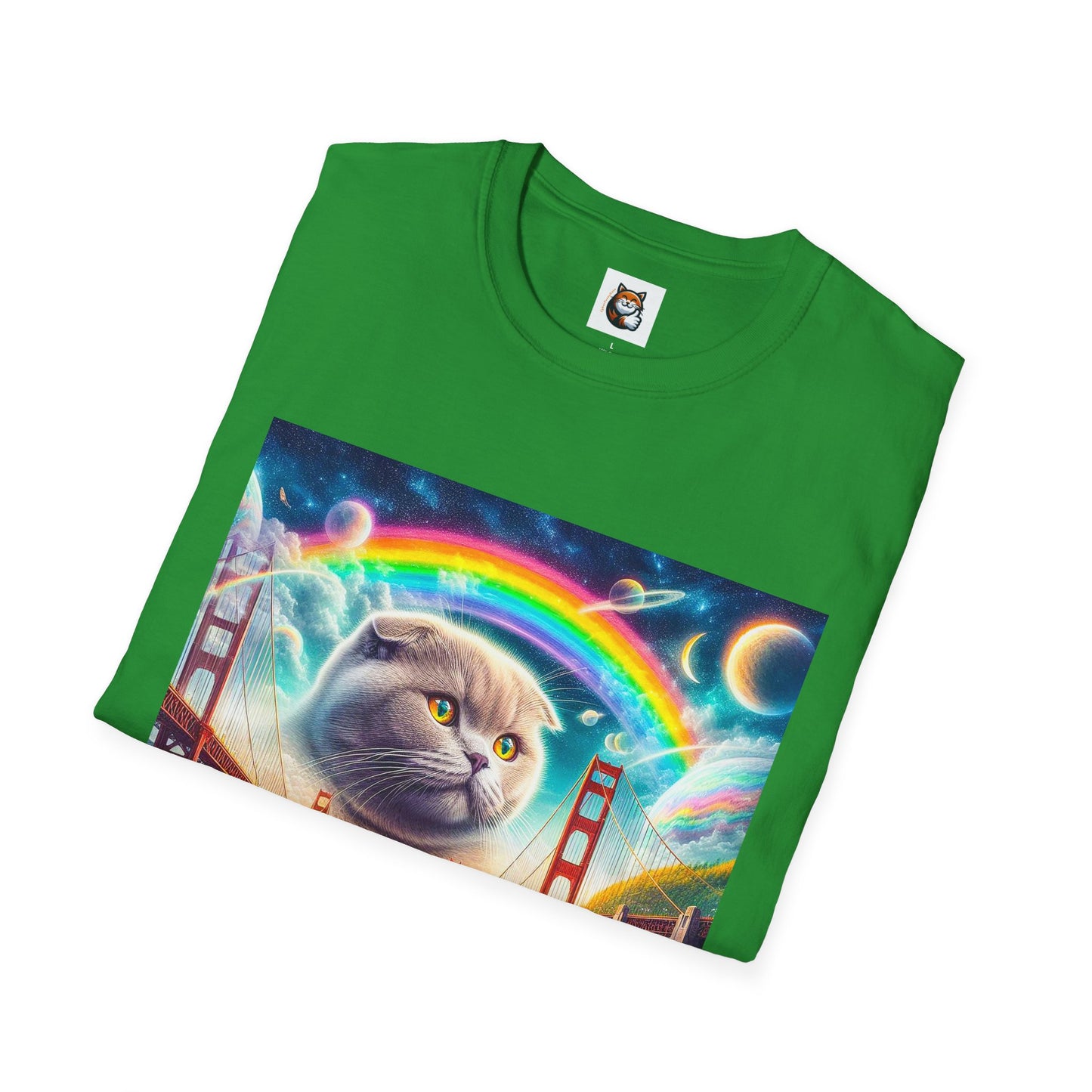 Scottish Fold Cat pretty rainbow  T-Shirt