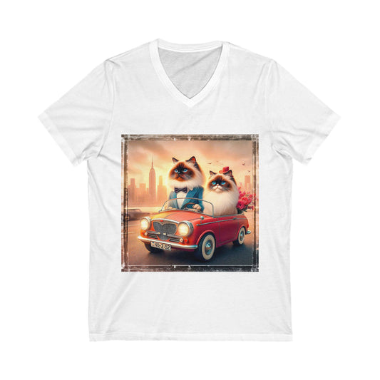 Wacky Birman married couple Jersey Short Sleeve V-Neck Tee