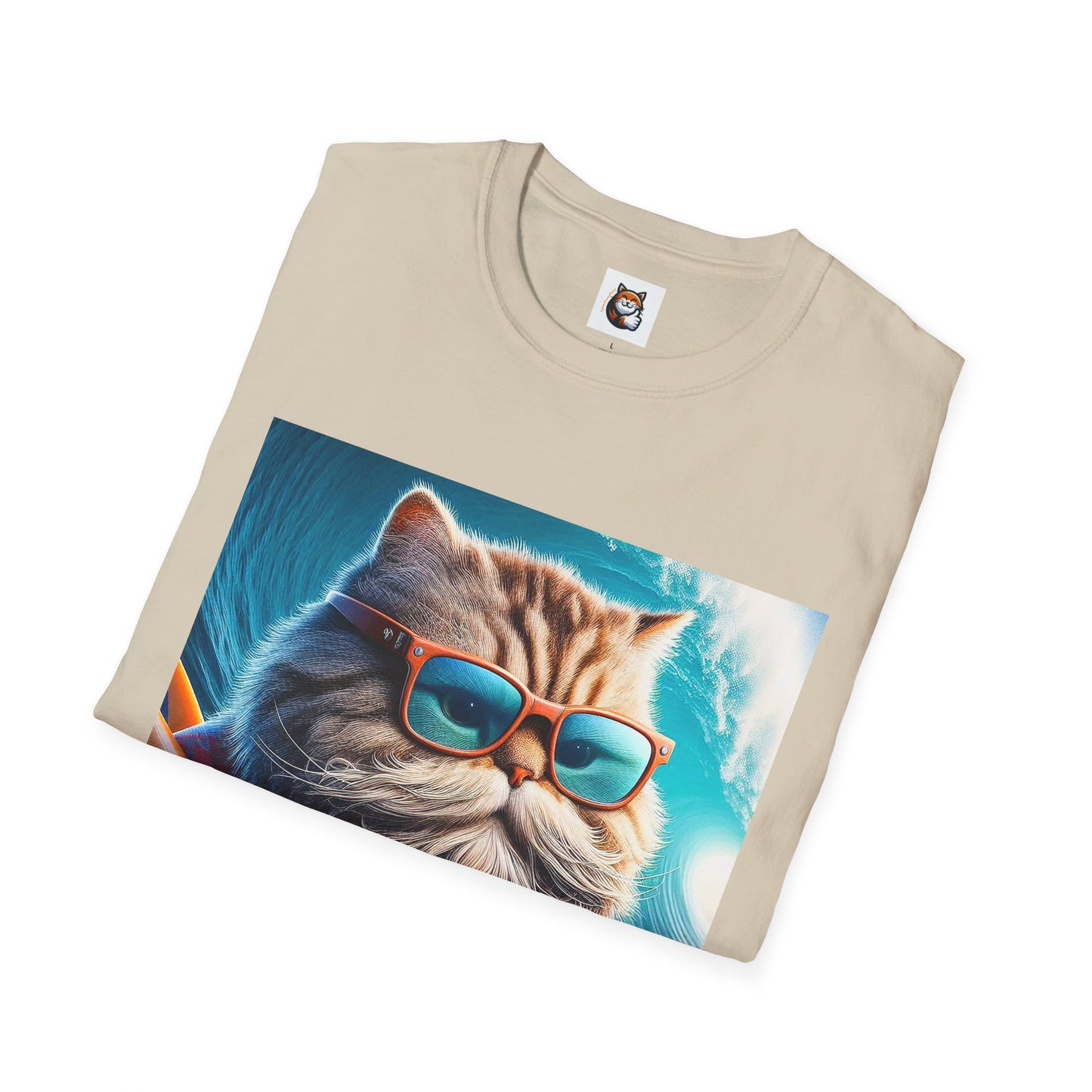 Selkirk Rex Cat T-Shirt old guy surfer