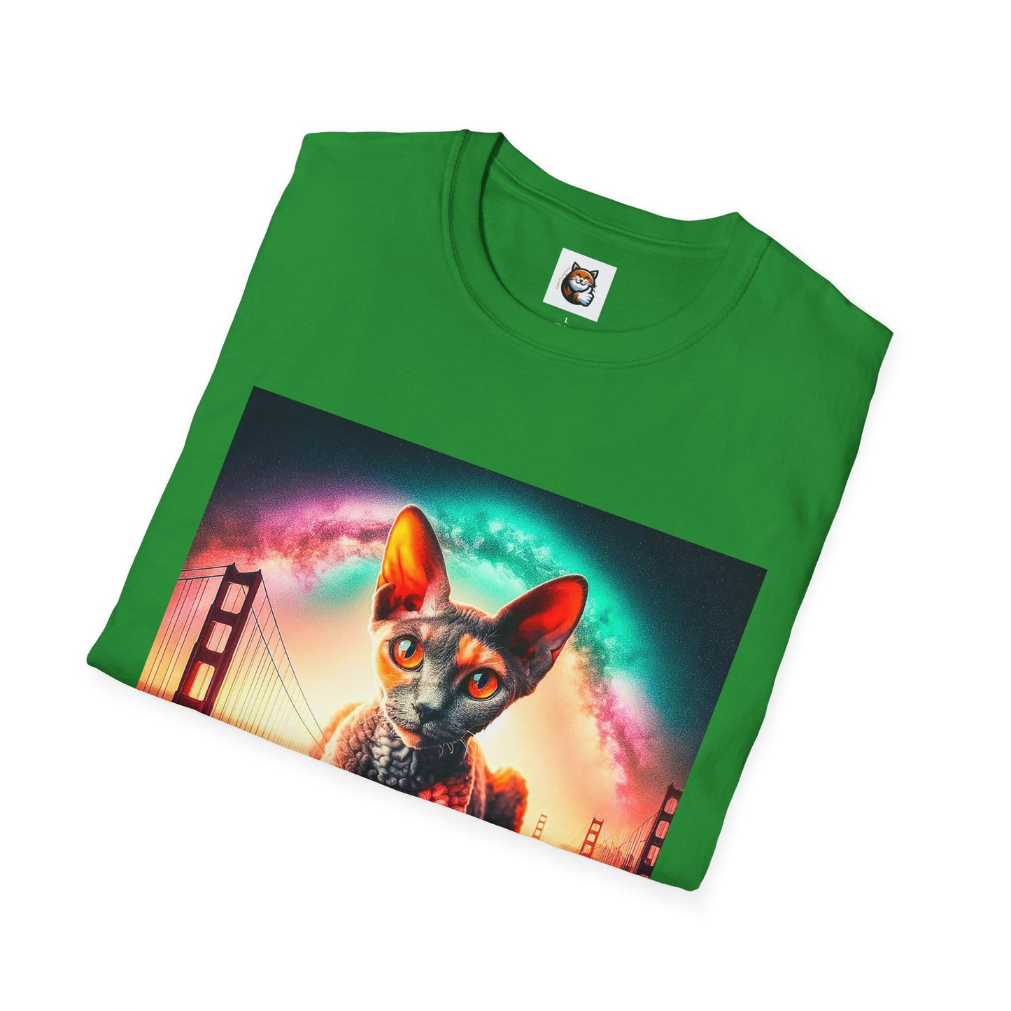 Devon Rex rainbow  Unisex Softstyle T-Shirt