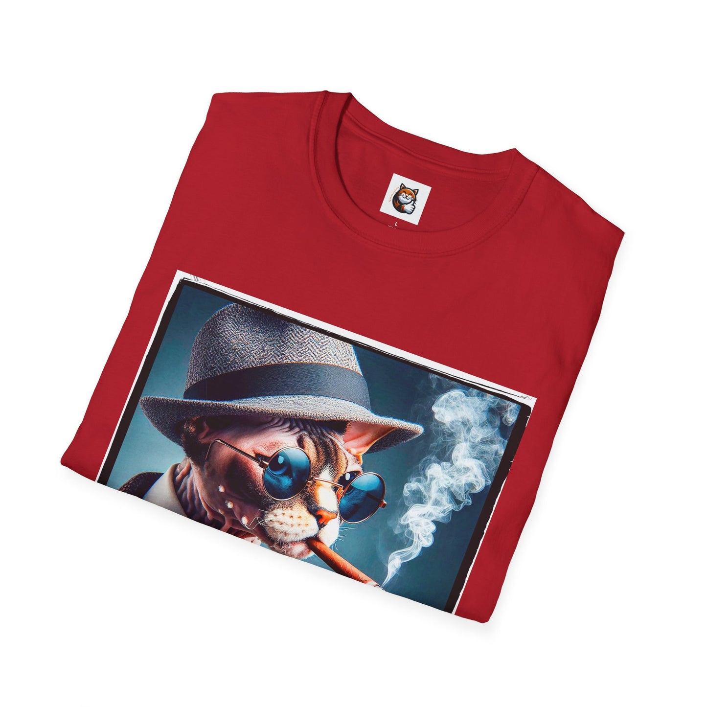 Devon Rex Cat smoking Softstyle T-Shirt