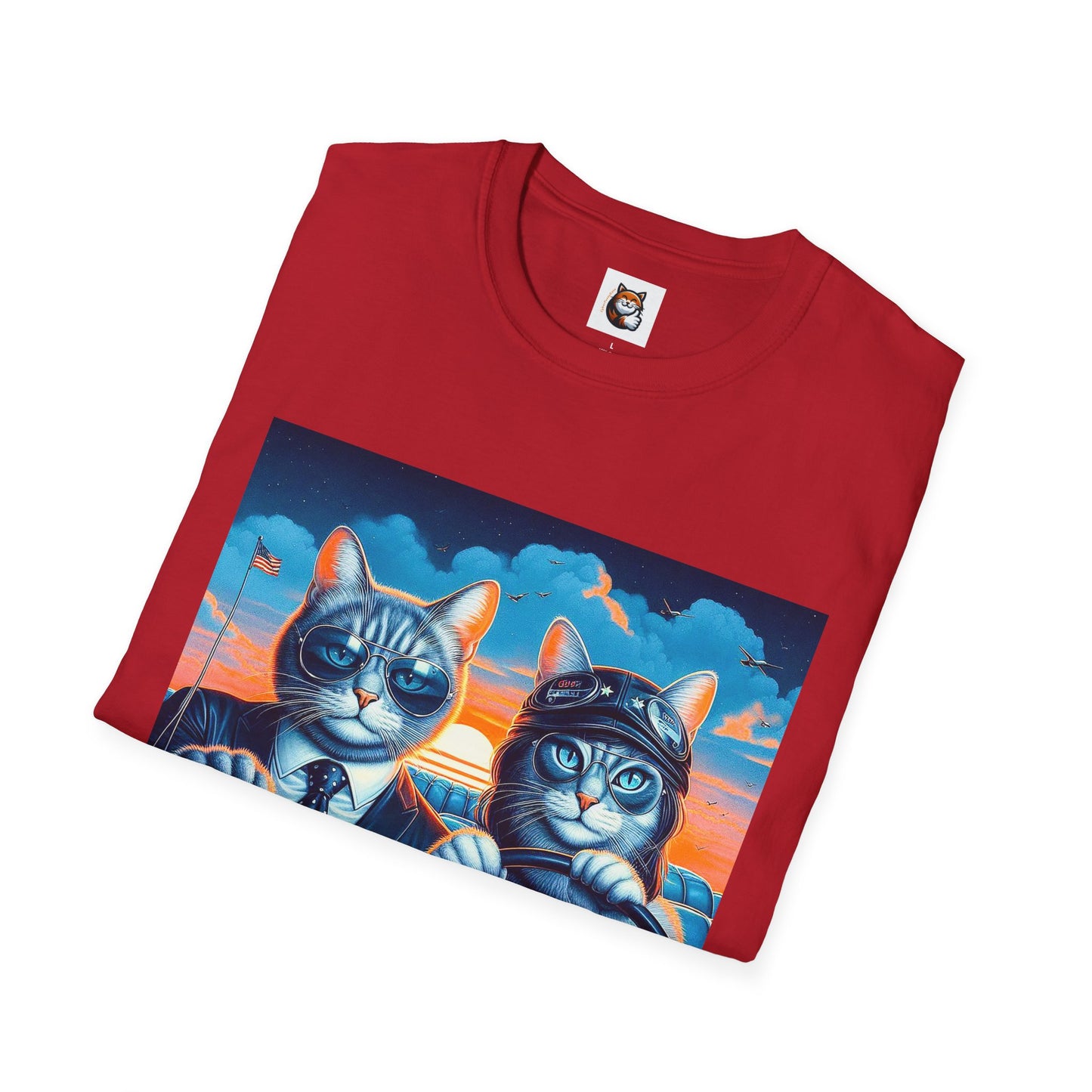 Wacky Russian Blue Cat cute couple driving  T-Shirt