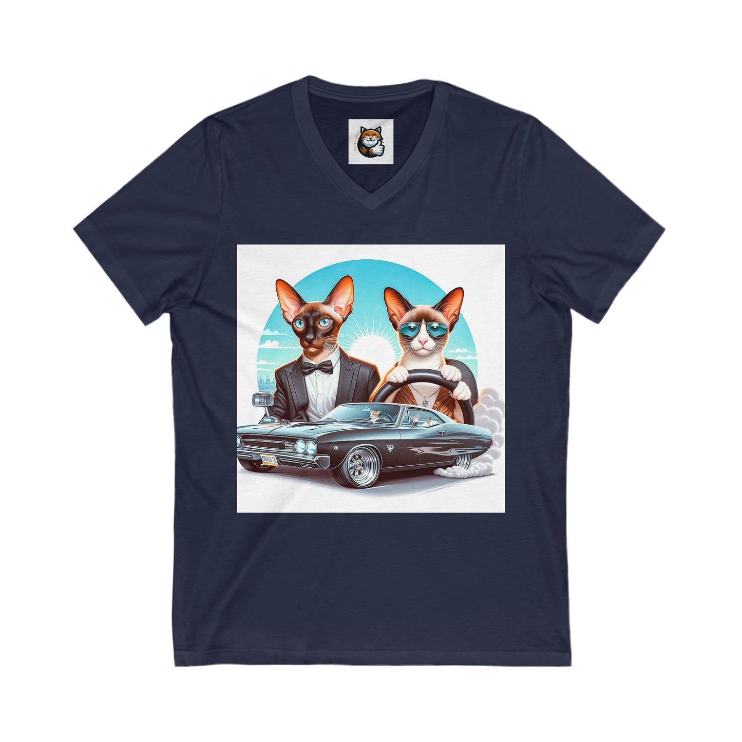Wacky Oriental Shorthair Unisex Jersey Short Sleeve V-Neck Tee