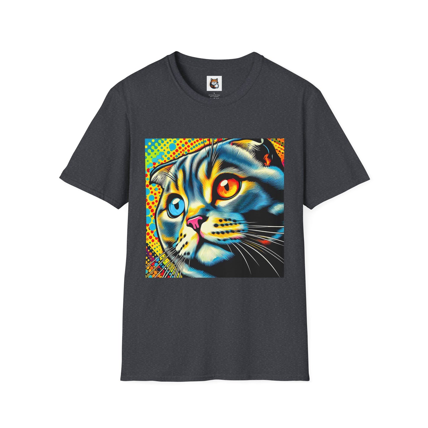 Scottish Fold Cat yellow comic book shirt