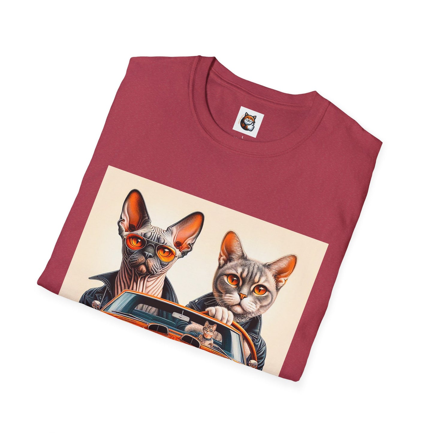 Wacky  Devon Rex Cool cats  Unisex Softstyle T-Shirt