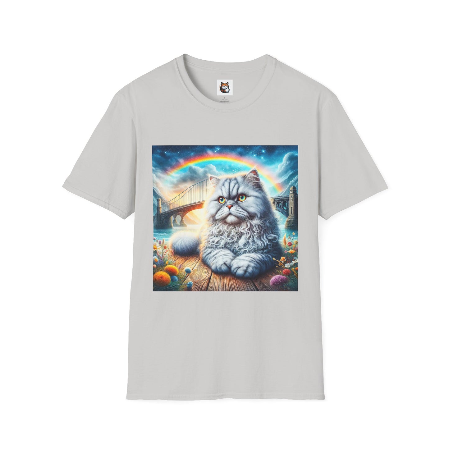 Selkirk Rex Cat T-Shirt  rainbow bridge