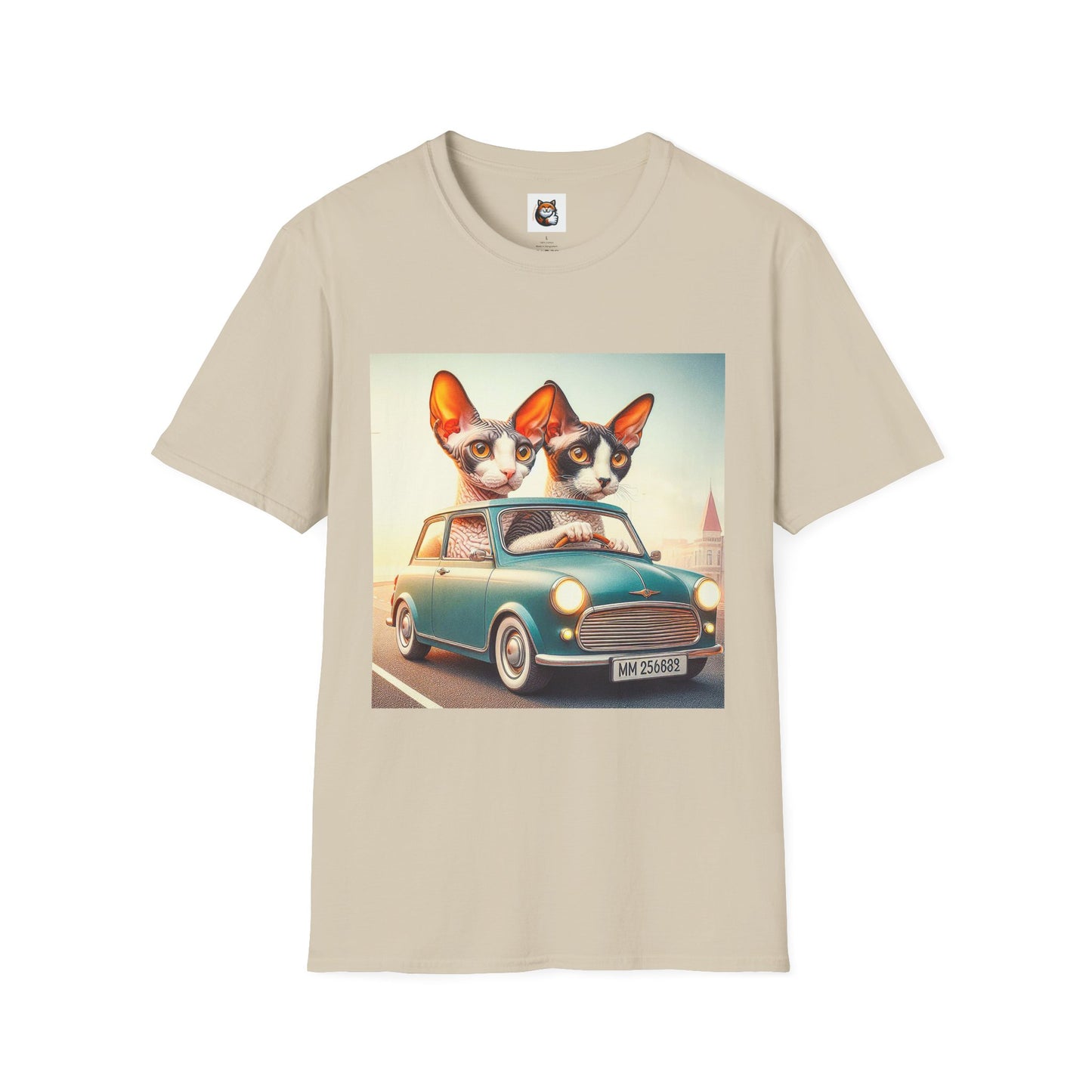 Wacky Cornish Rex Cat tiny car   T-Shirt