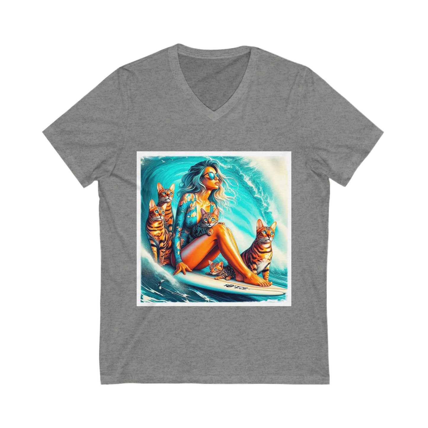 Bengal waves  Short Sleeve V-Neck Tee