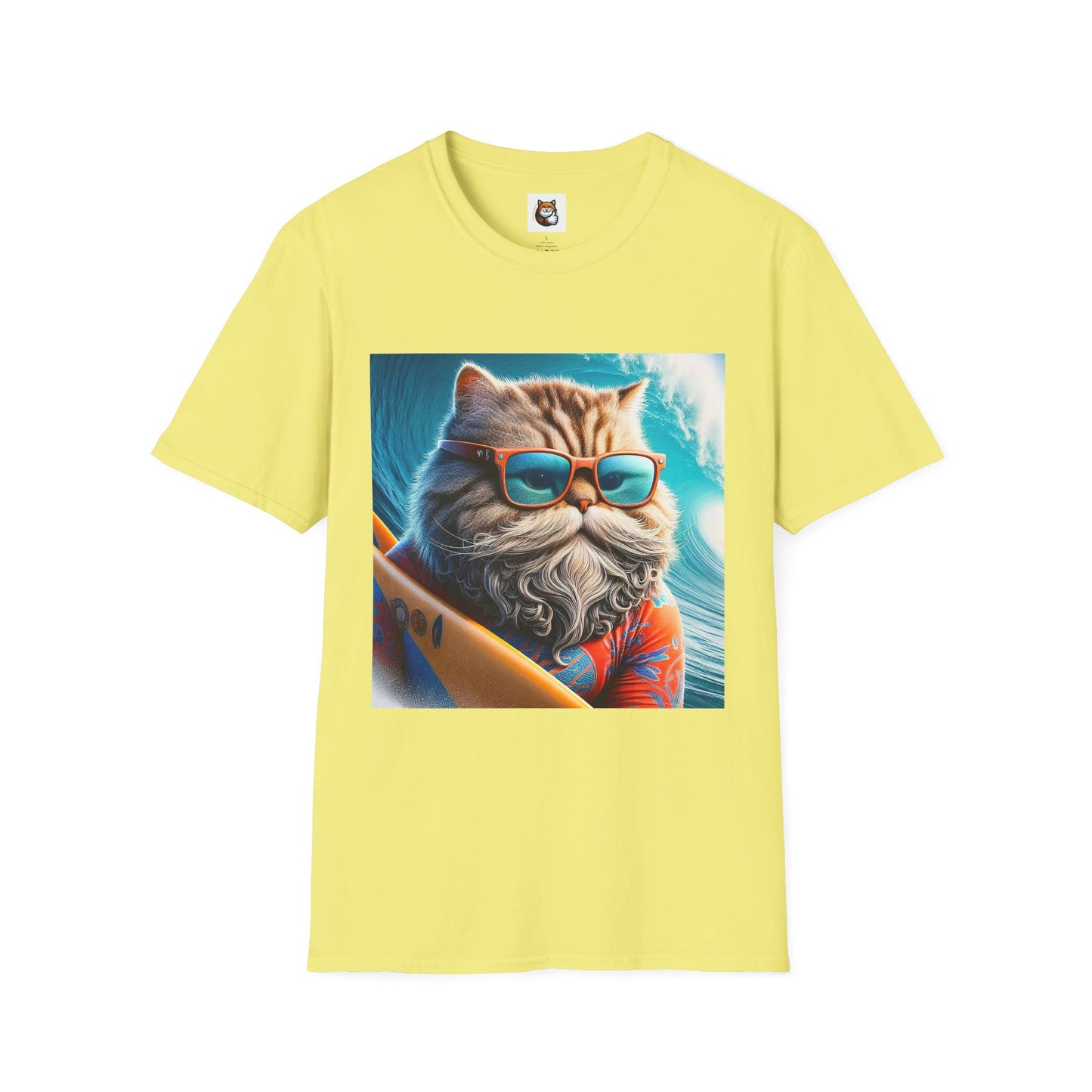 Selkirk Rex Cat T-Shirt old guy surfer