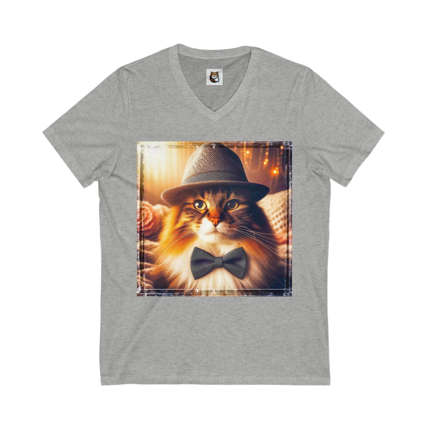Norwegian Forest Cat Unisex Jersey Short Sleeve V-Neck Tee
