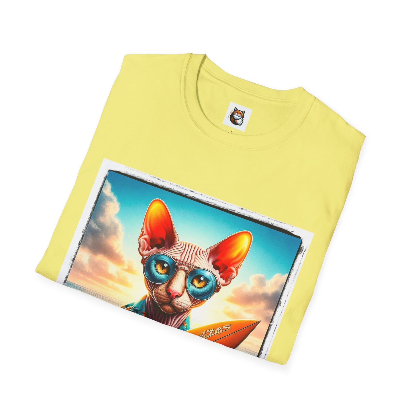 Cornish Rex Cat beach surfer  T-Shirt