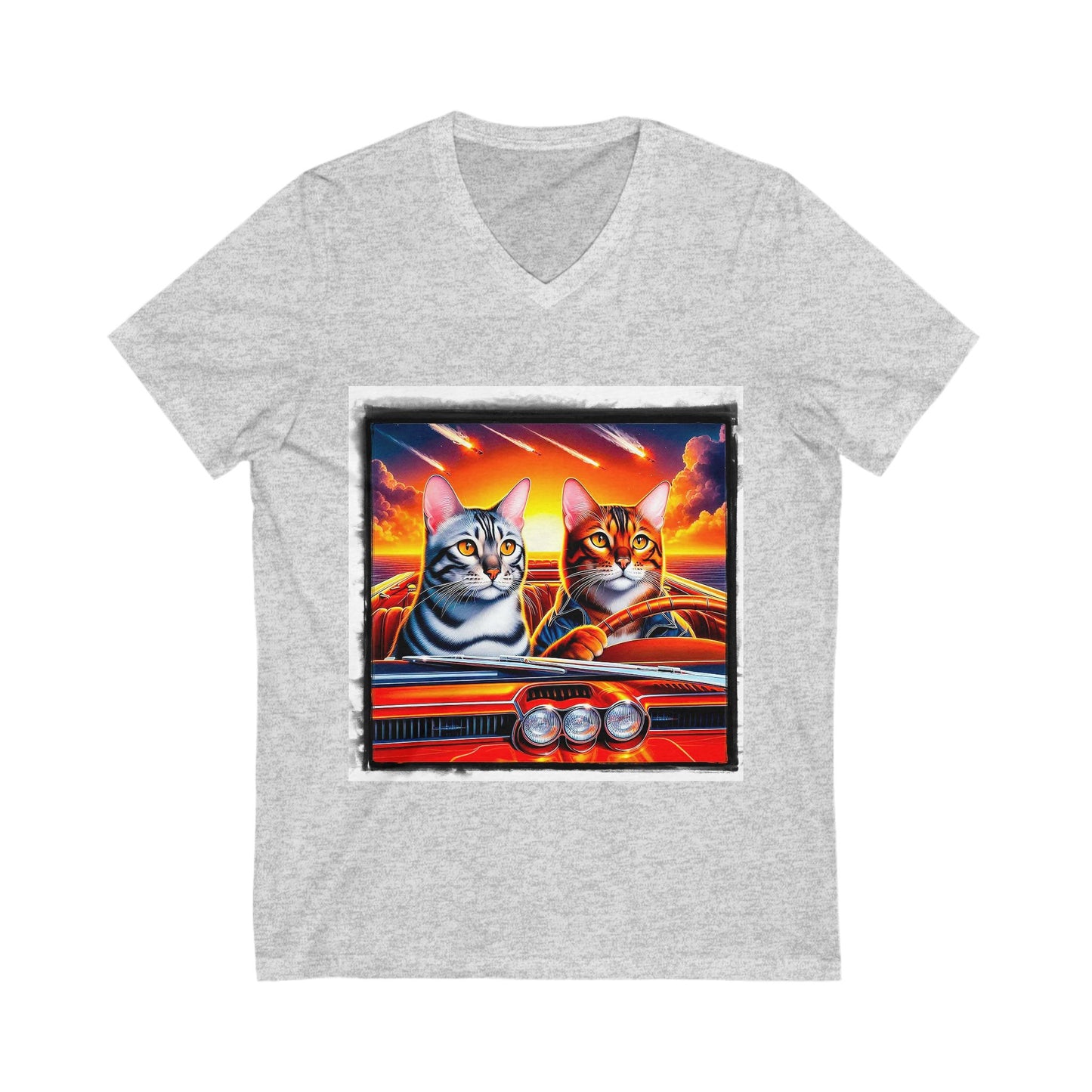 Wacky Bengal Unisex Jersey Short Sleeve V-Neck Tee
