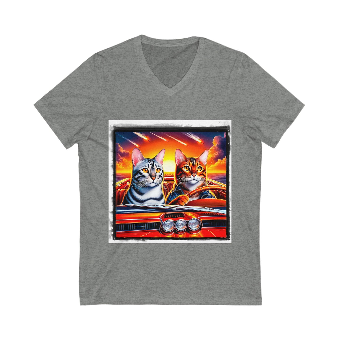 Wacky Bengal Unisex Jersey Short Sleeve V-Neck Tee