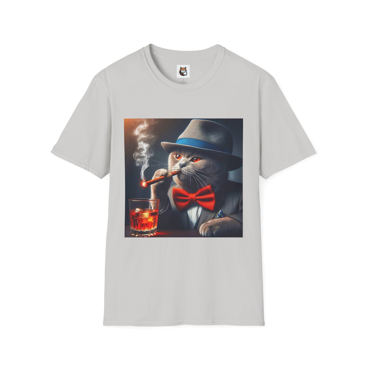 Russian Blue Cat whiskey drinking  T-Shirt