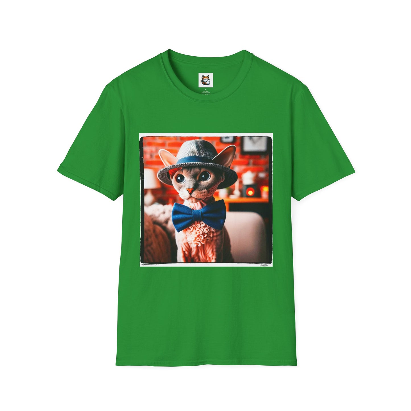 Devon Rex Cat hat and tie Softstyle T-Shirt