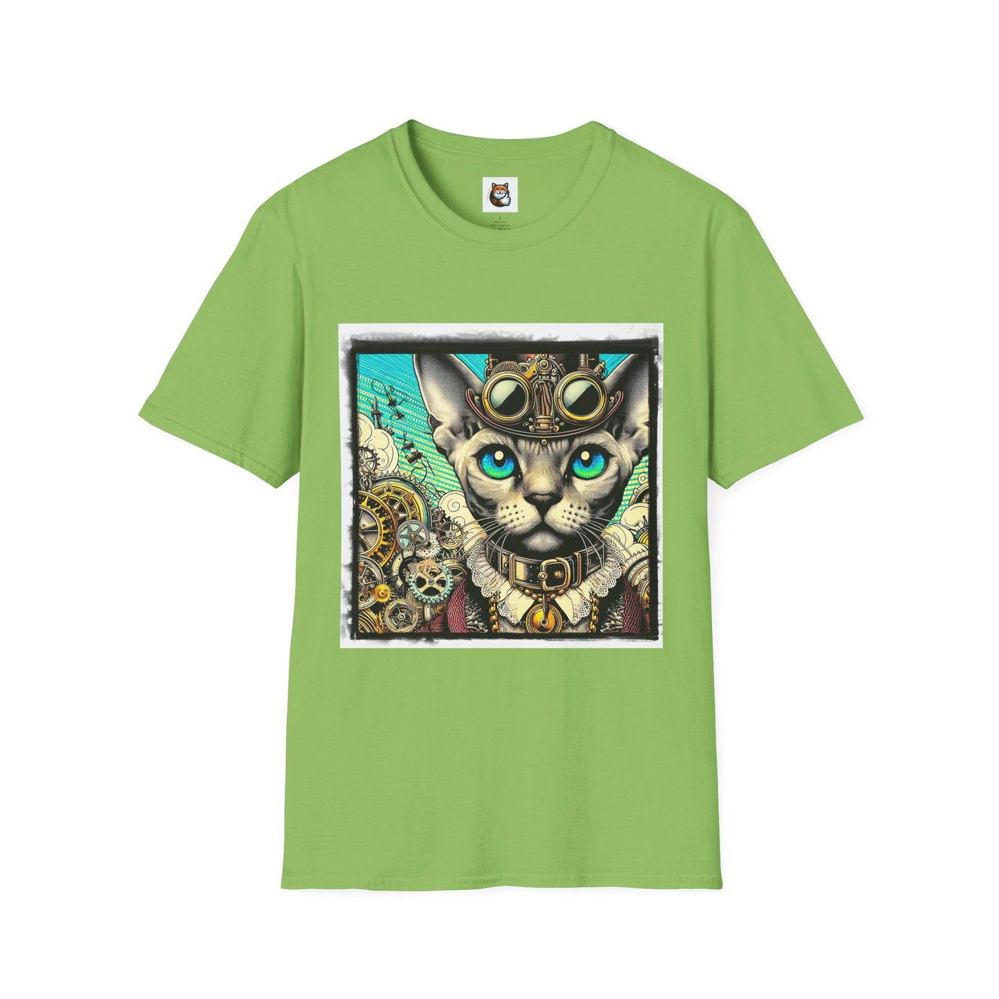 Devon Rex Cat steam punk Softstyle T-Shirt