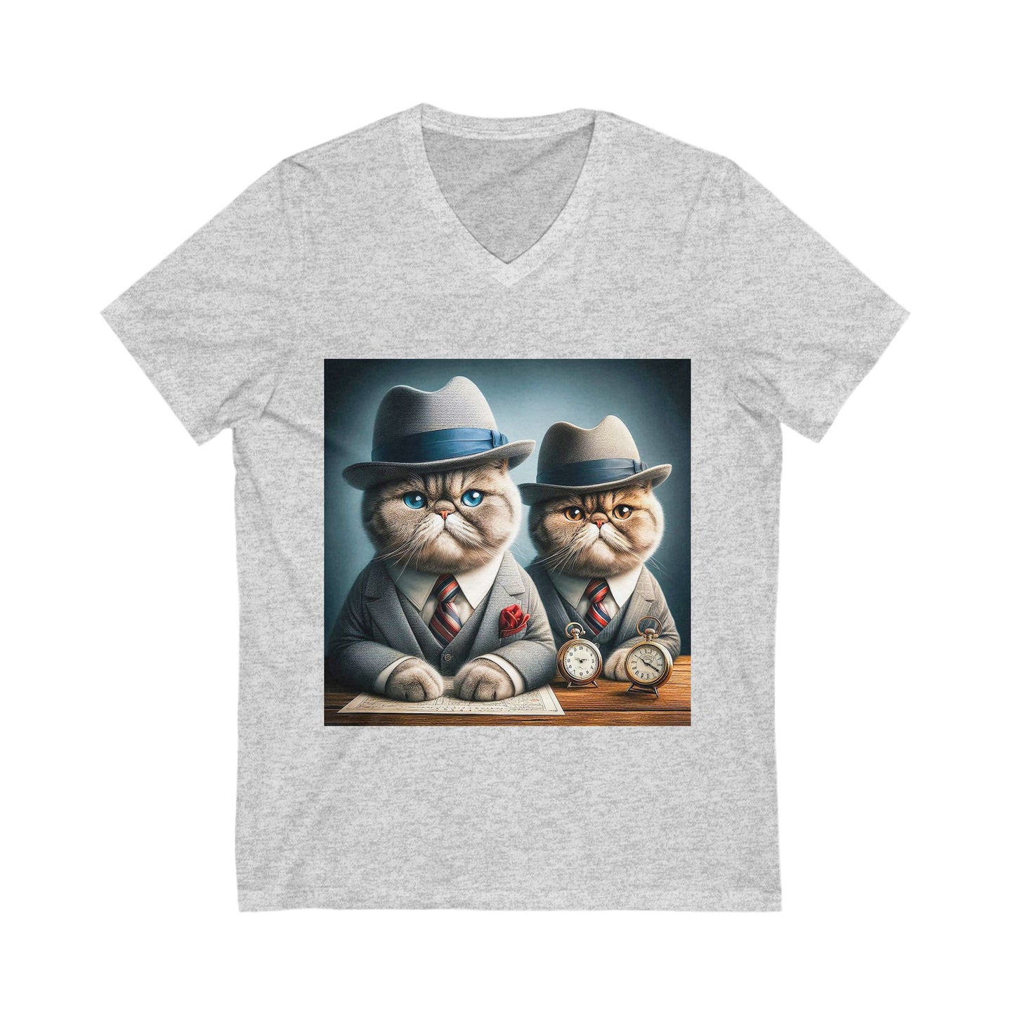 Exotic Shorthair Cat Unisex Jersey Short Sleeve V-Neck Tee