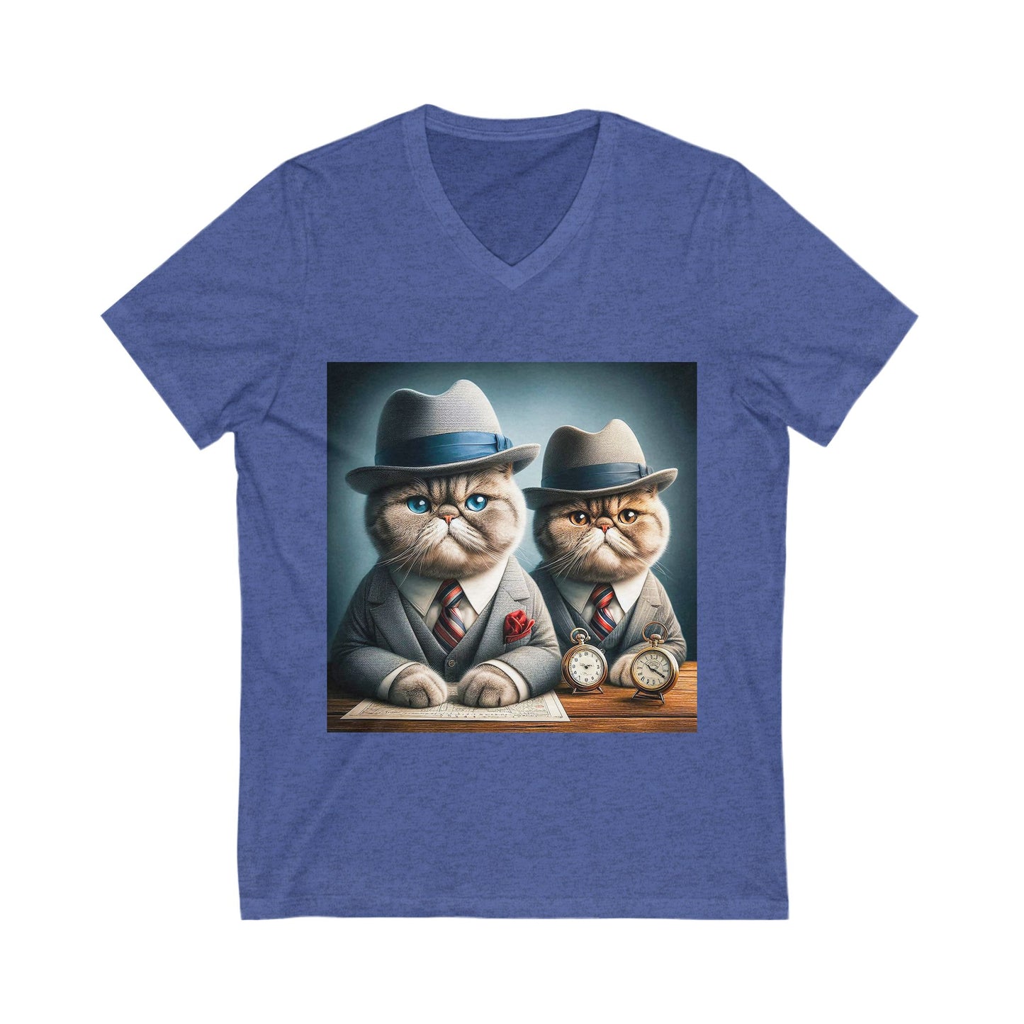 Exotic Shorthair Cat Unisex Jersey Short Sleeve V-Neck Tee