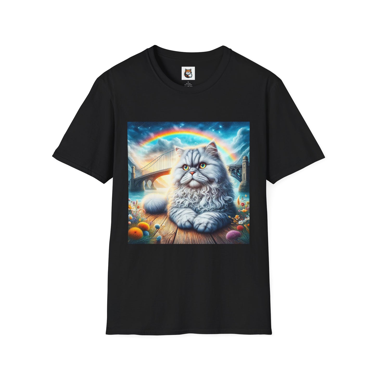 Selkirk Rex Cat T-Shirt  rainbow bridge