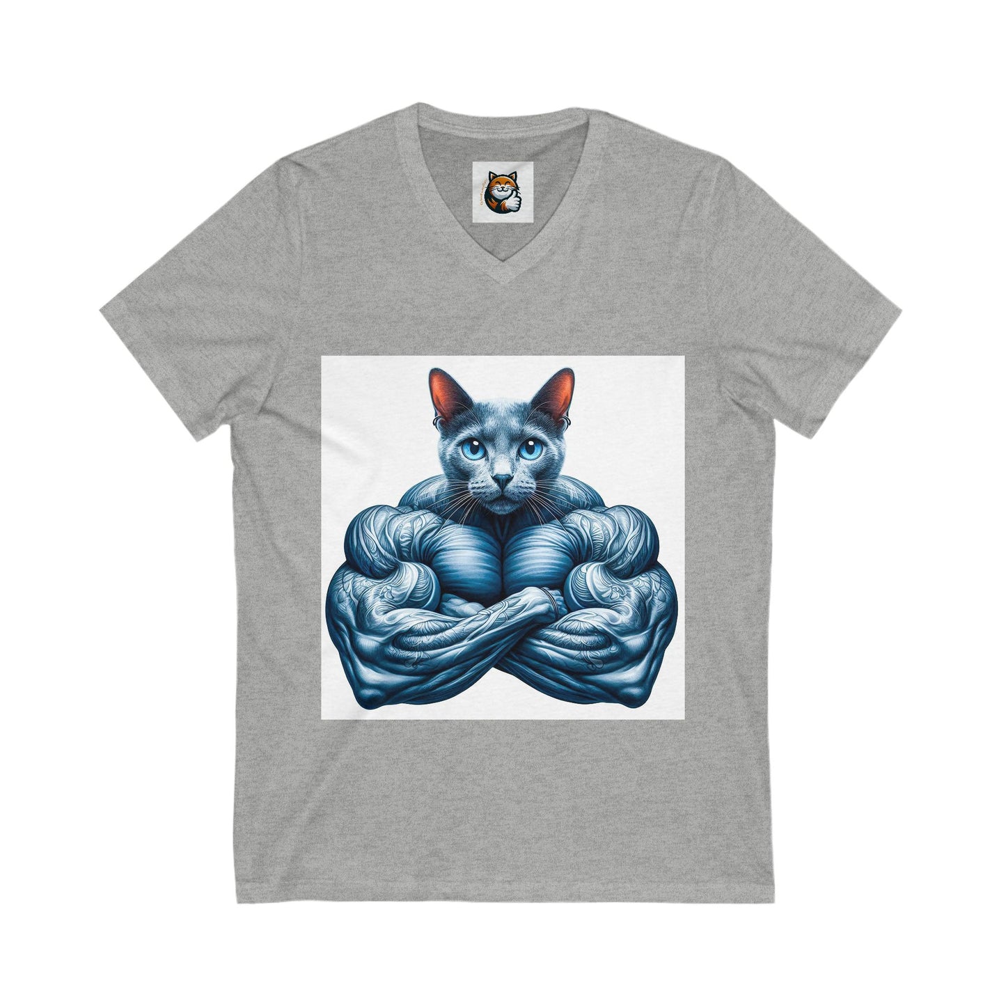 Russian Blue Cat muscle man shirt