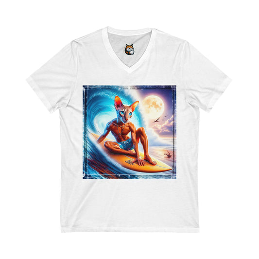 Oriental Shorthair Unisex Jersey Short Sleeve V-Neck Tee