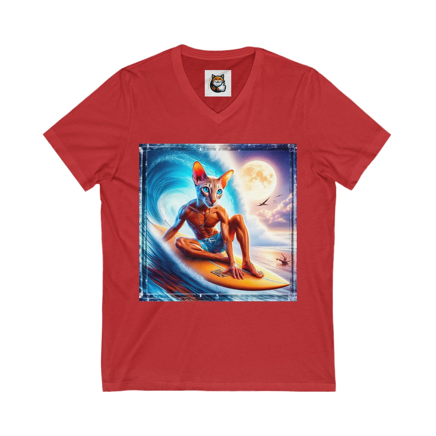 Oriental Shorthair Unisex Jersey Short Sleeve V-Neck Tee