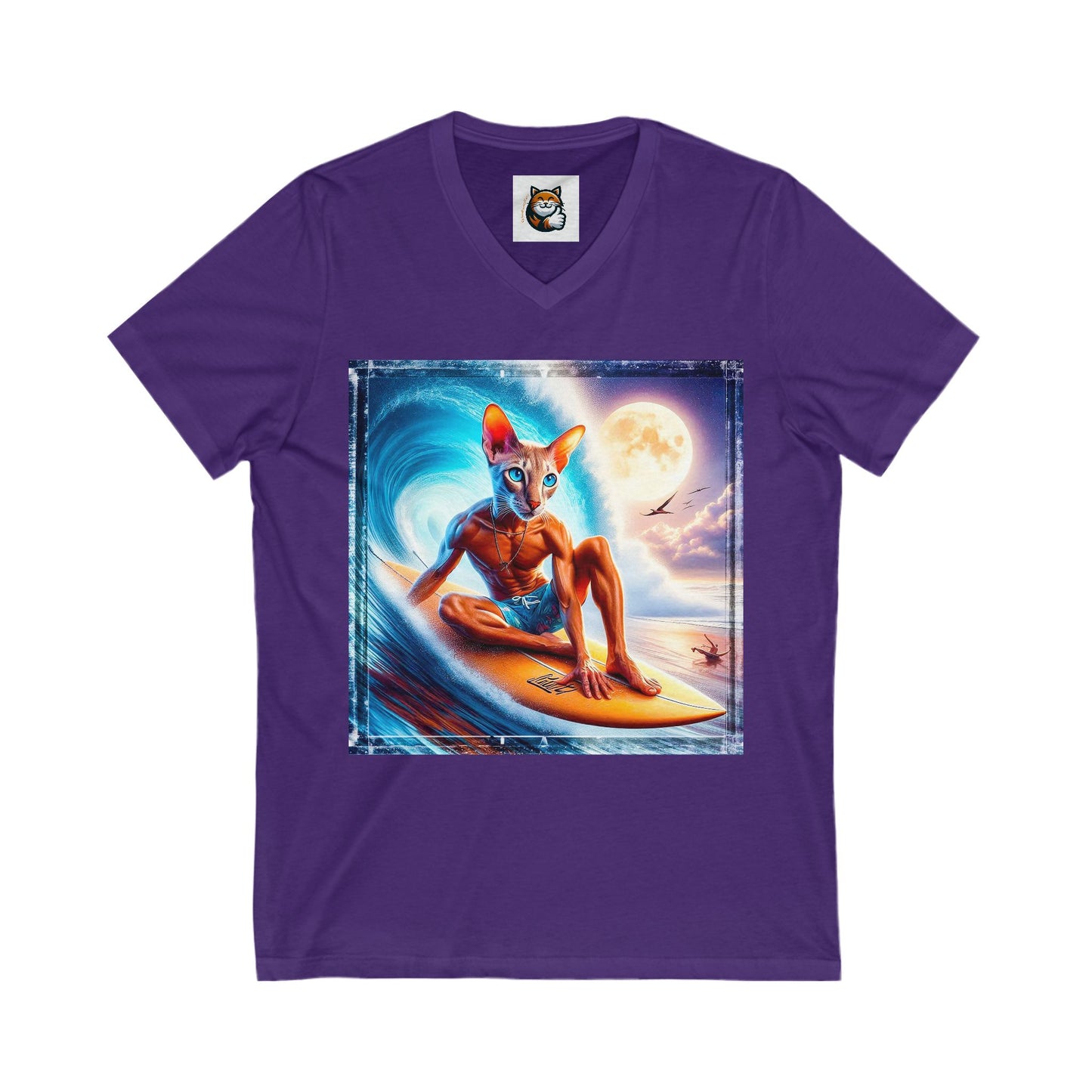 Oriental Shorthair Unisex Jersey Short Sleeve V-Neck Tee