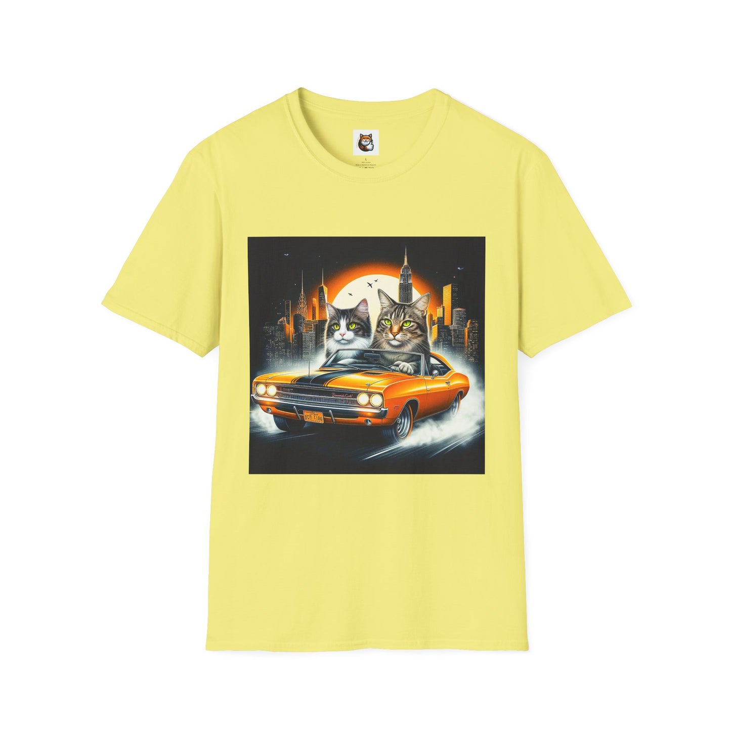 Wacky Domestic Cat Unisex Softstyle T-Shirt