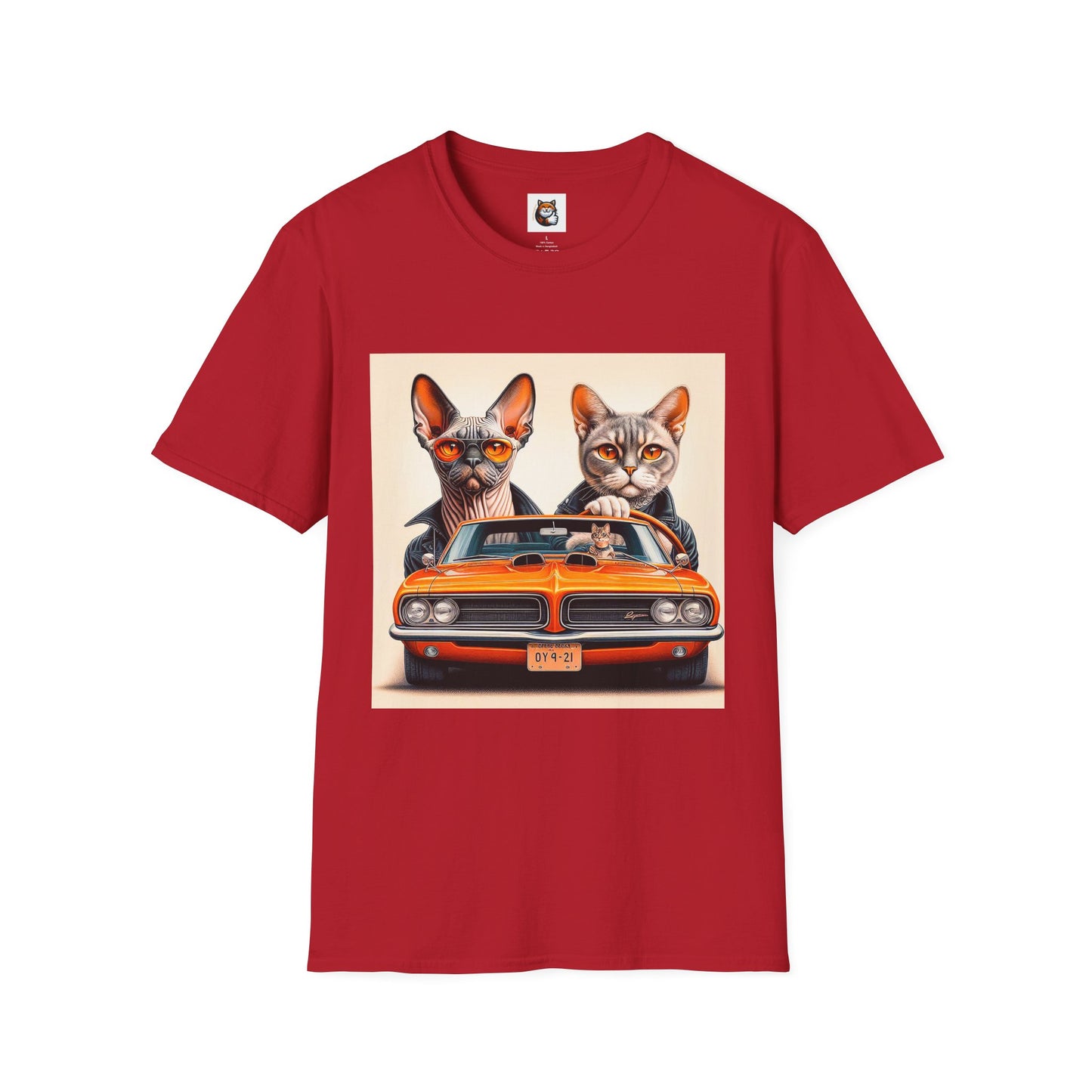 Wacky  Devon Rex Cool cats  Unisex Softstyle T-Shirt