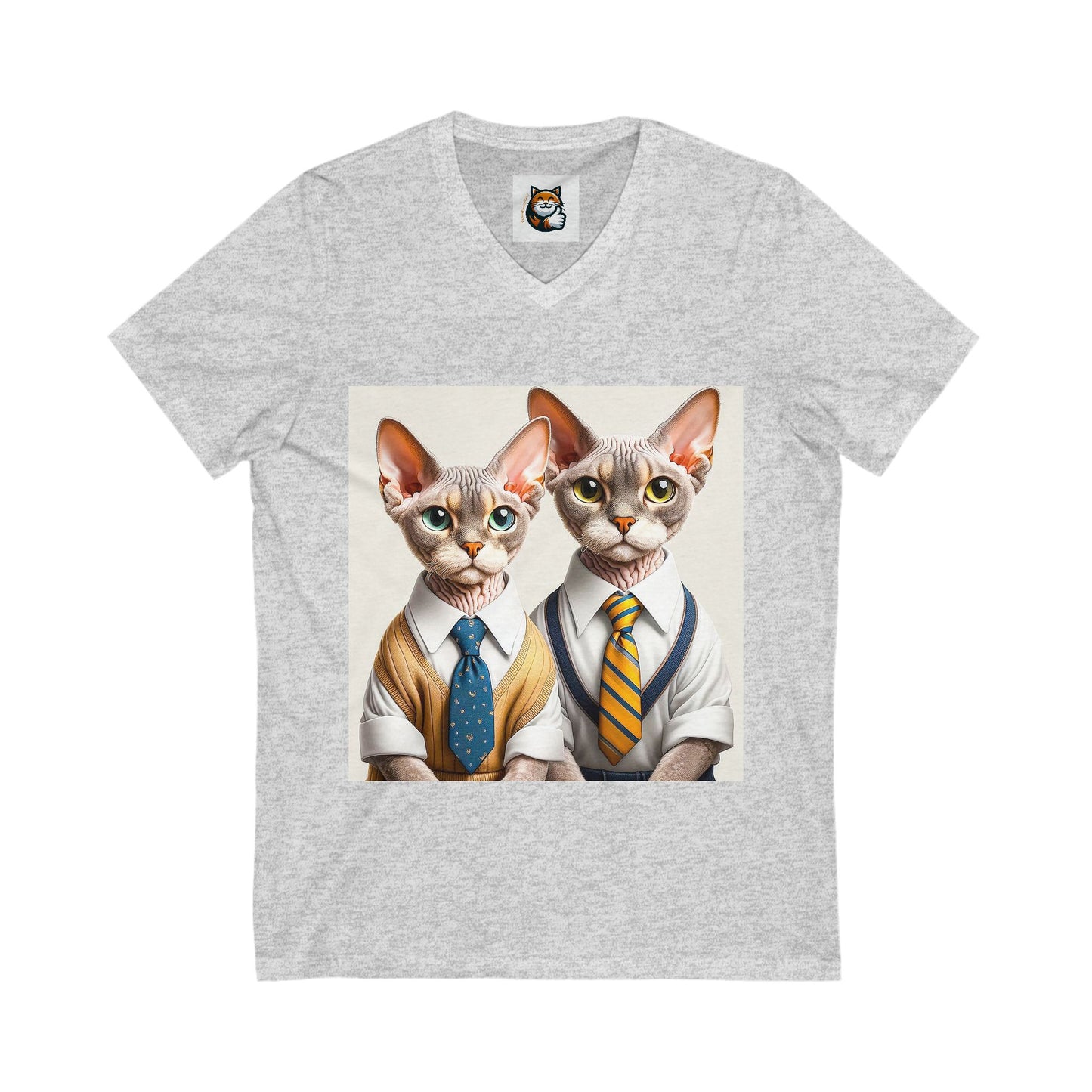 Devon Rex working men Unisex Jersey Short Sleeve V-Neck Tee