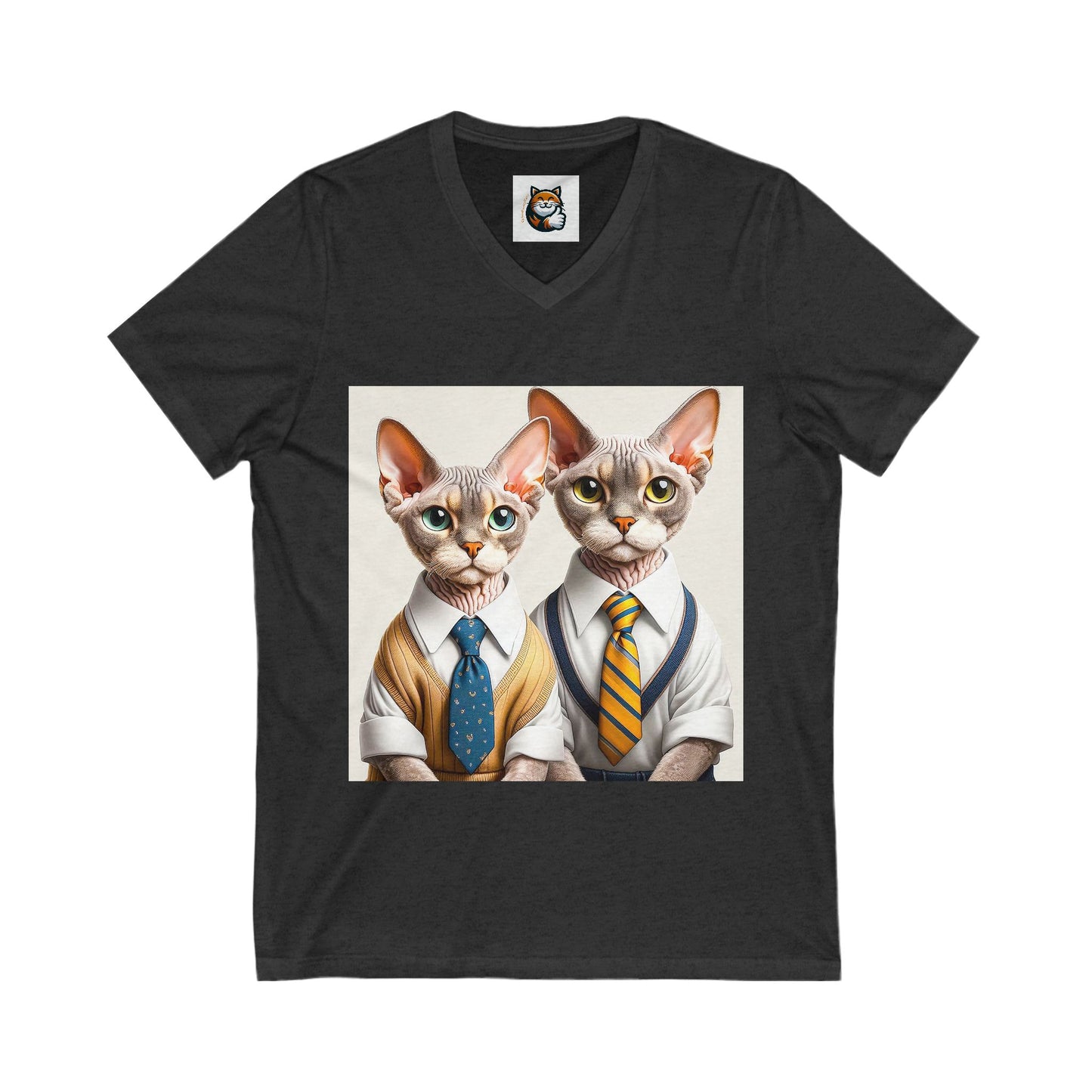 Devon Rex working men Unisex Jersey Short Sleeve V-Neck Tee