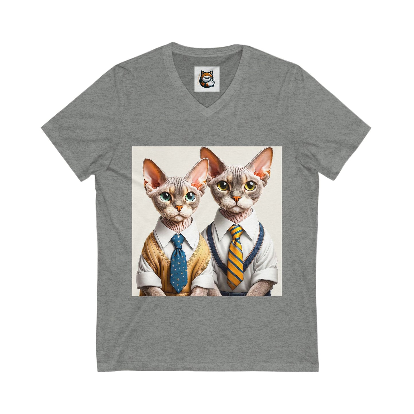 Devon Rex working men Unisex Jersey Short Sleeve V-Neck Tee
