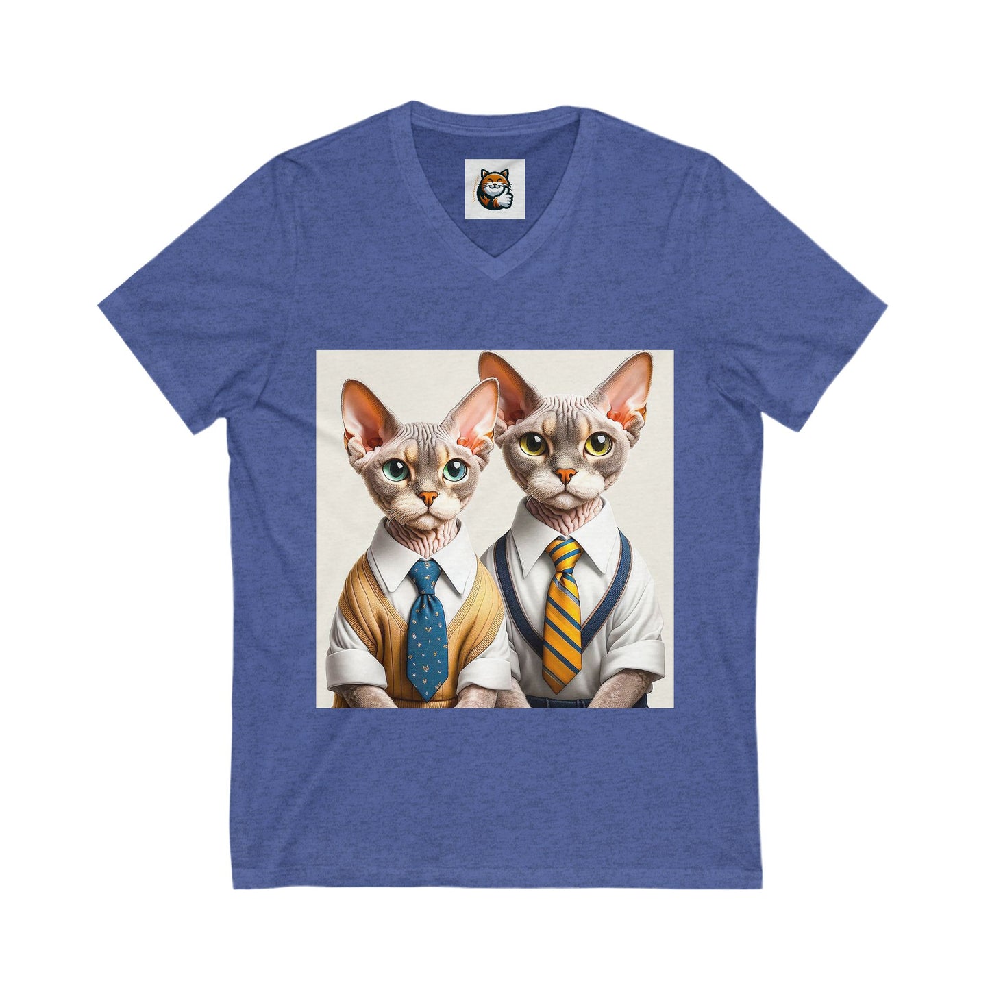 Devon Rex working men Unisex Jersey Short Sleeve V-Neck Tee