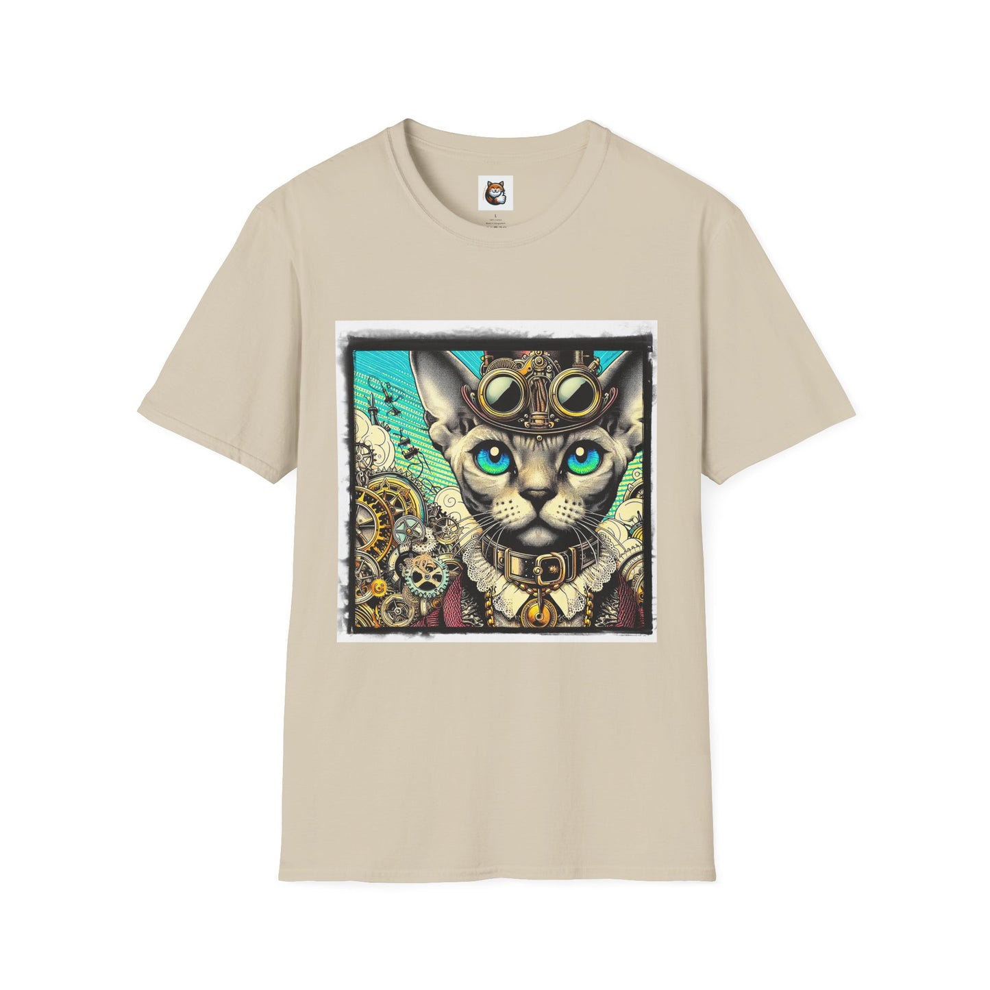 Devon Rex Cat steam punk Softstyle T-Shirt