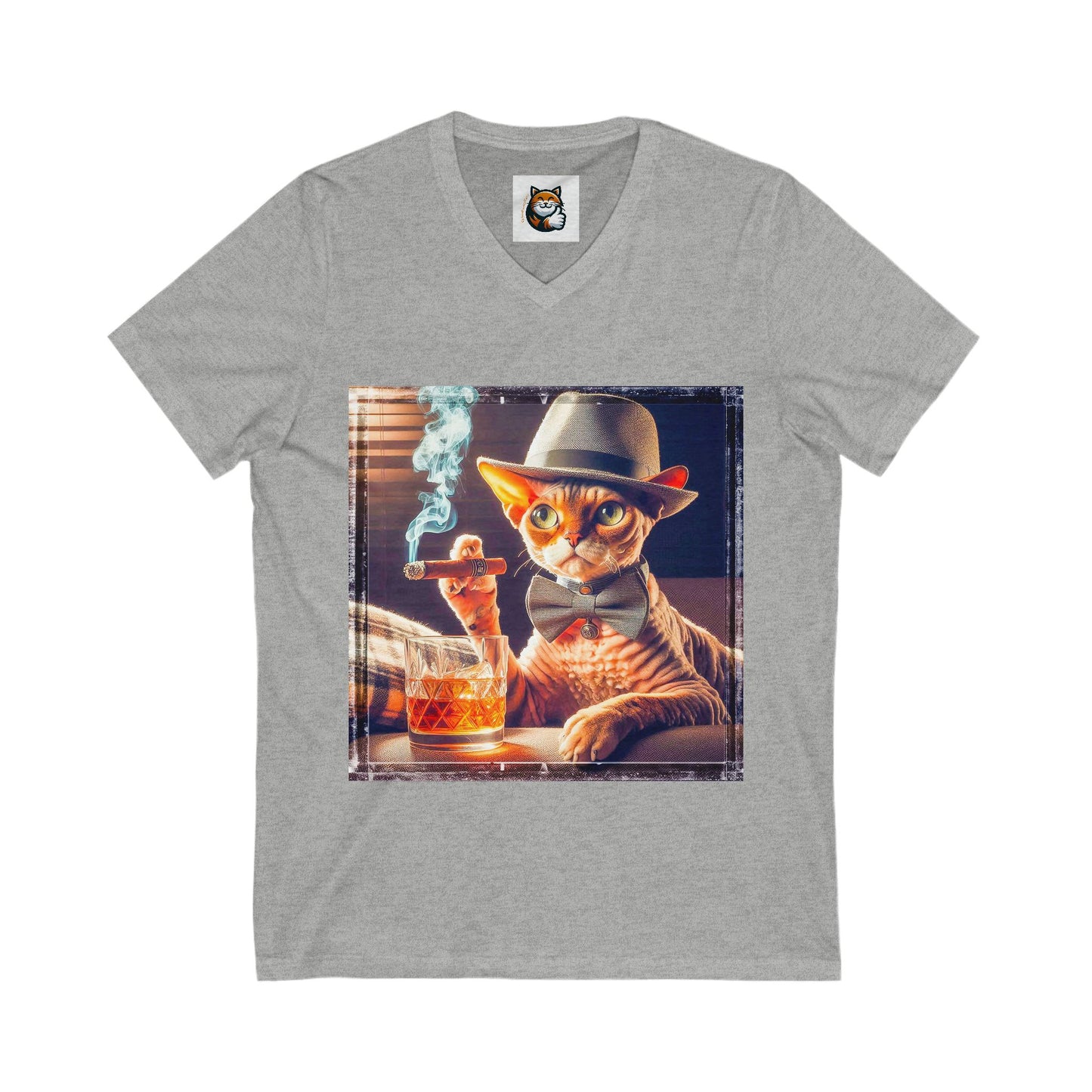Devon Rex whiskey and cigars  Jersey Short Sleeve V-Neck Tee