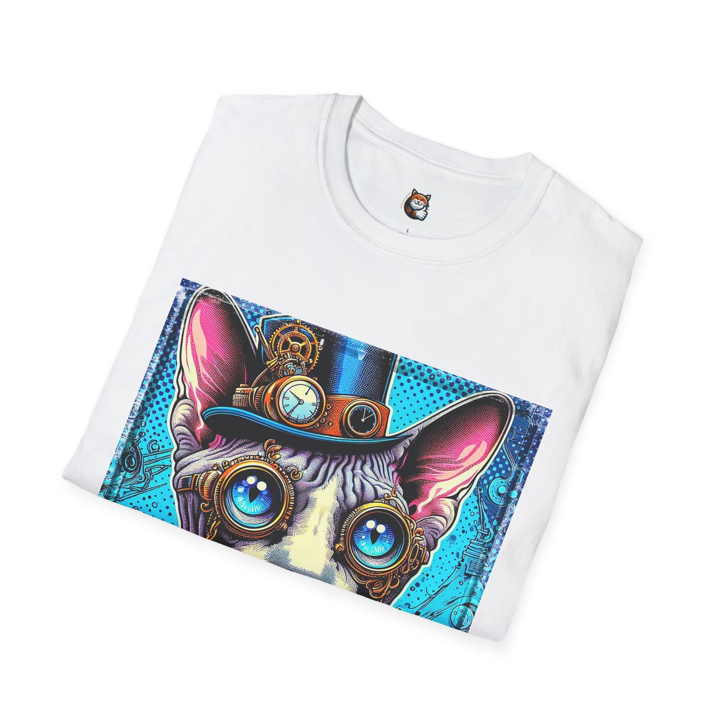 Devon Rex steam punk  Unisex Softstyle T-Shirt