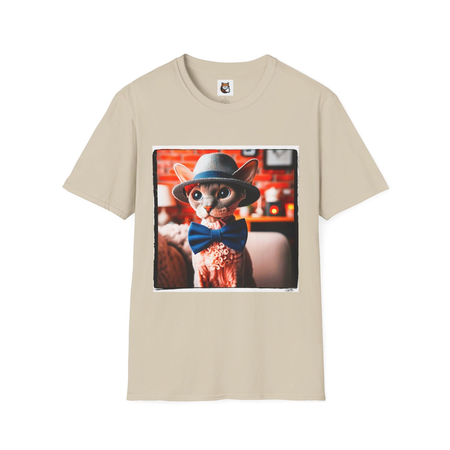 Devon Rex Cat hat and tie Softstyle T-Shirt