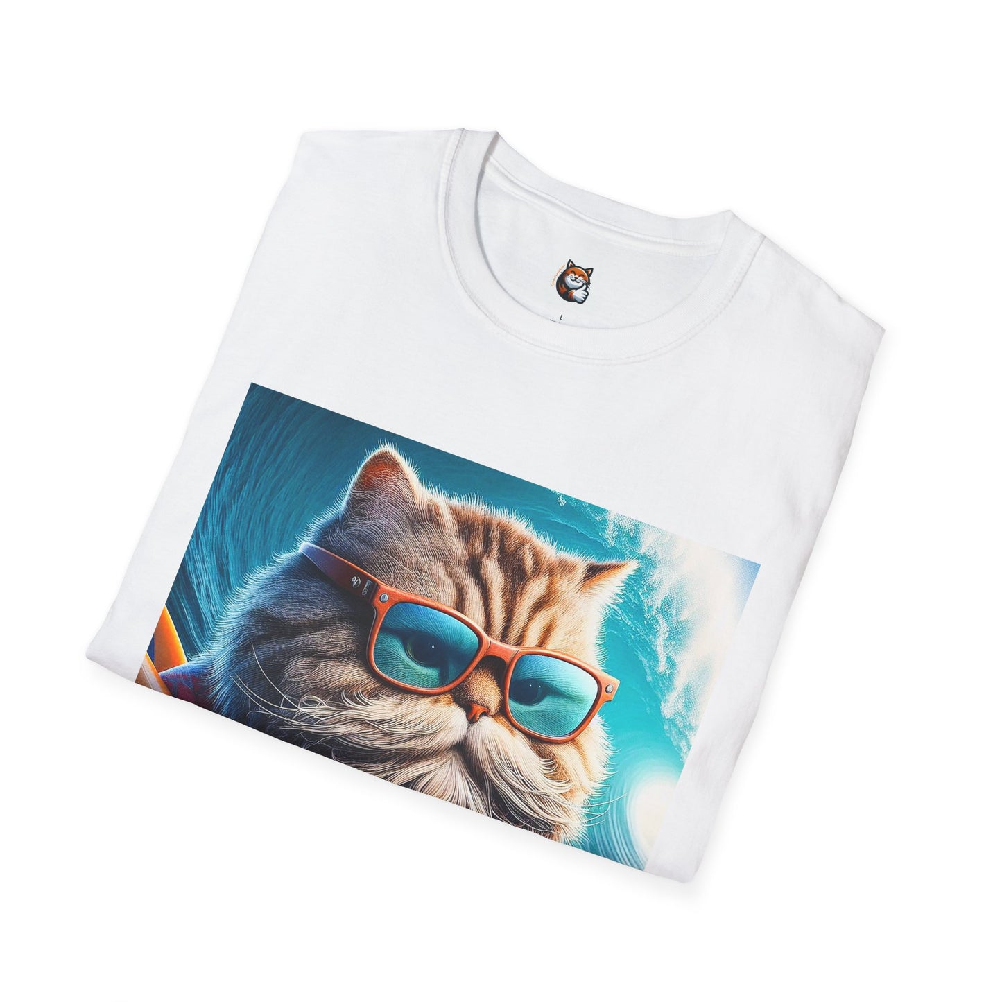 Selkirk Rex Cat T-Shirt old guy surfer