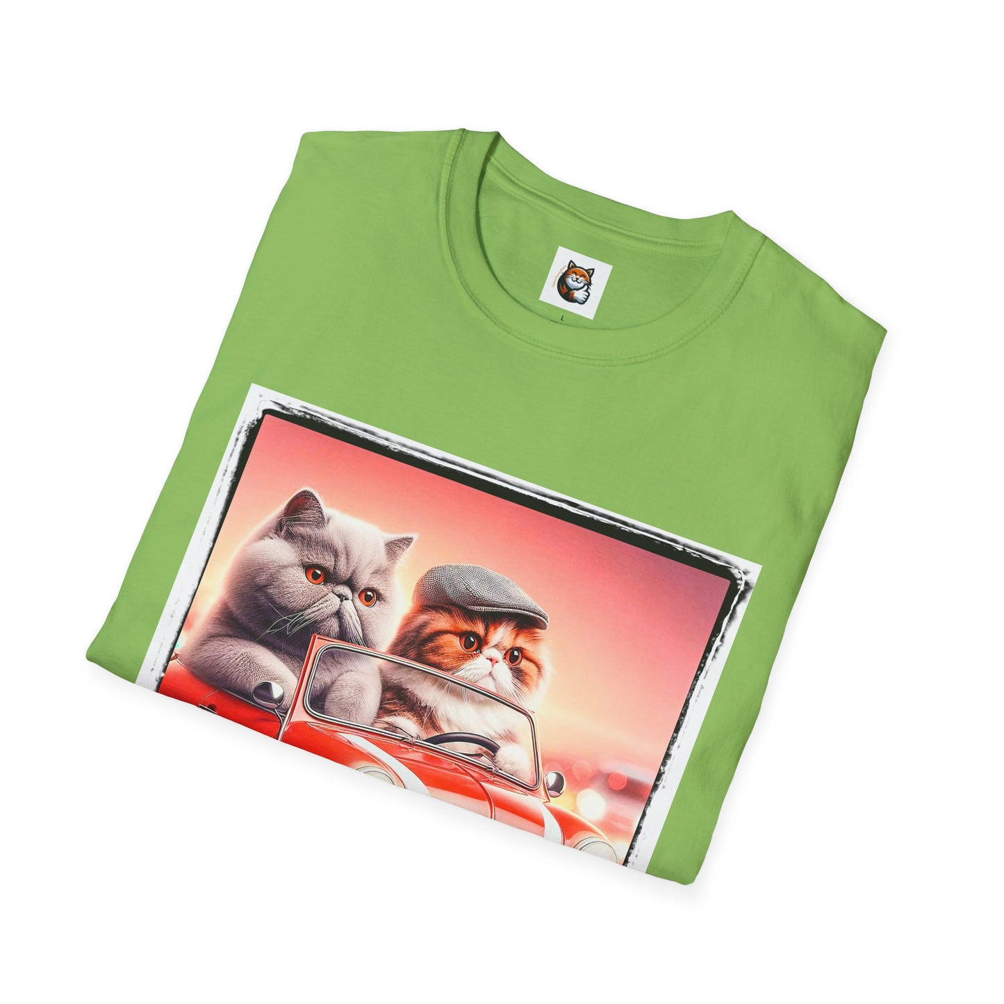 Wacky Exotic Shorthair Cat Unisex Softstyle T-Shirt